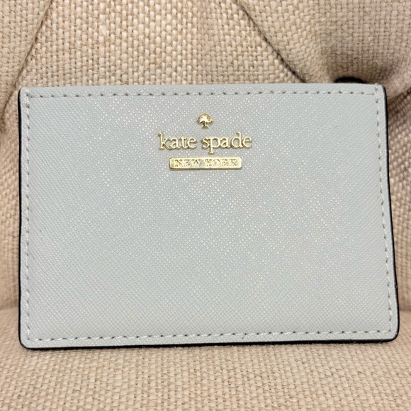 NEW Kate Spade Cameron Street Small Slim Card Holder Case Shimmer Blue PWRU5255 - Picture 1 of 4